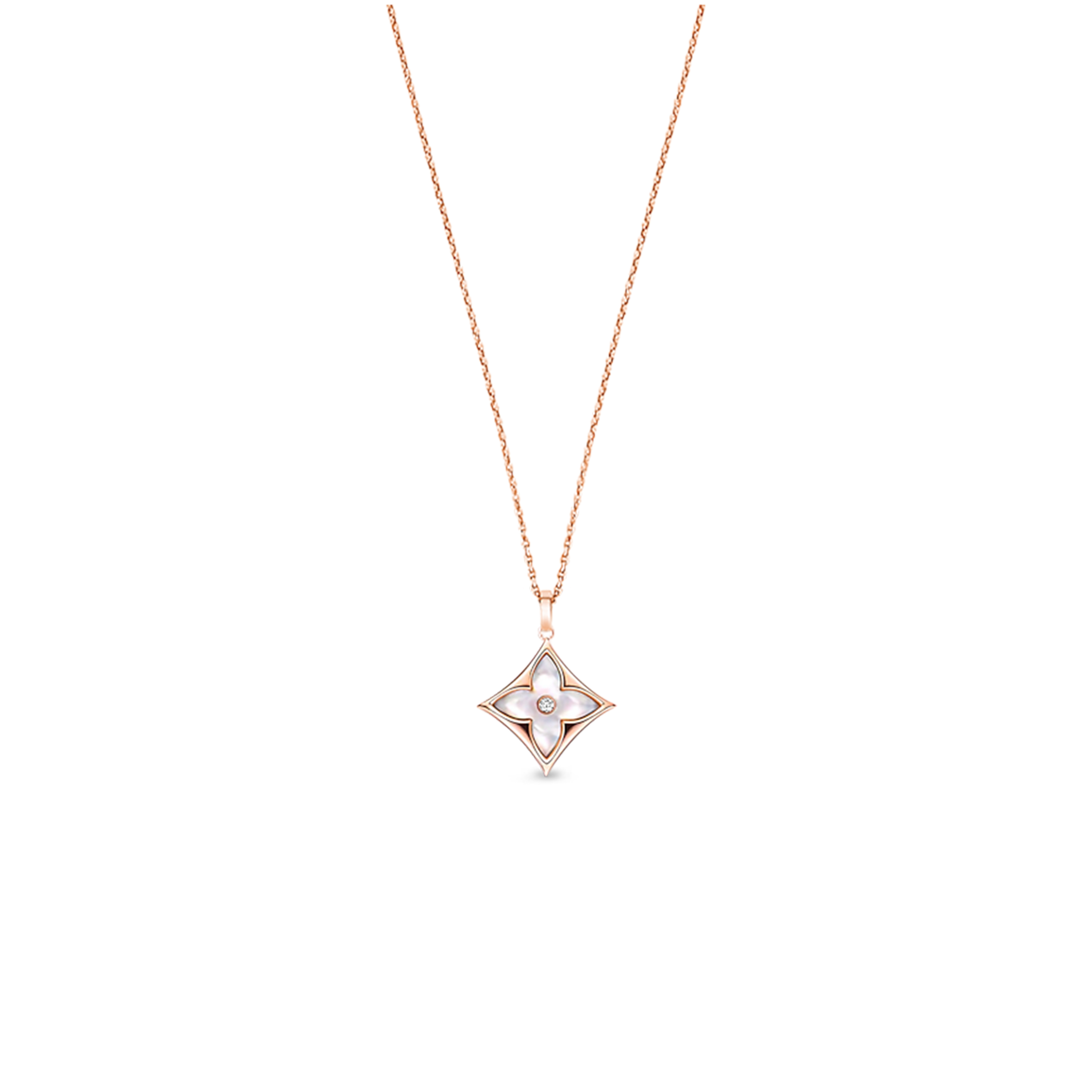 l**is V*t*n colour blossom xl medallion, pink gold, white mother-of-pearl and diamond q93896